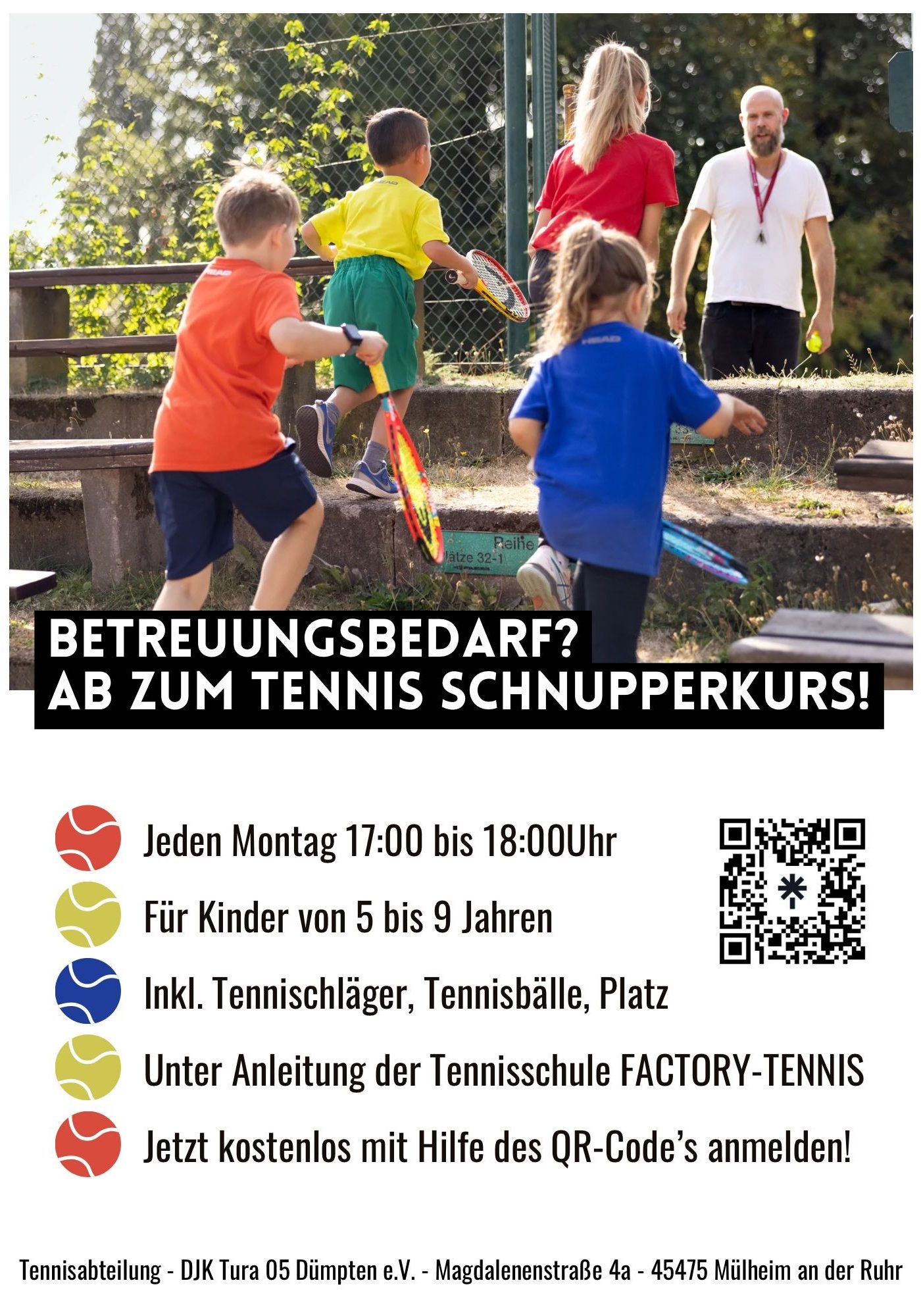 Read more about the article Tennis Schnuppertraining für Kinder